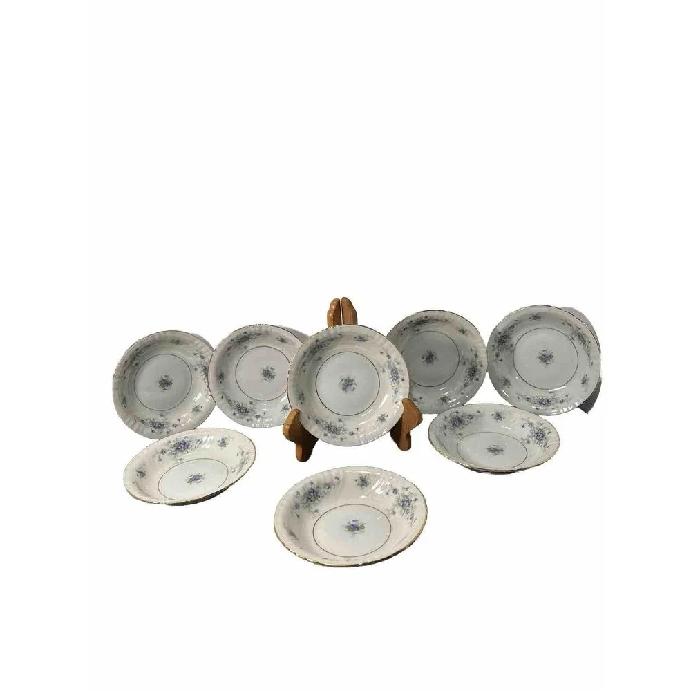 Johann Haviland Violet pattern bowls‎ set of 8- 6In floral/ vintage